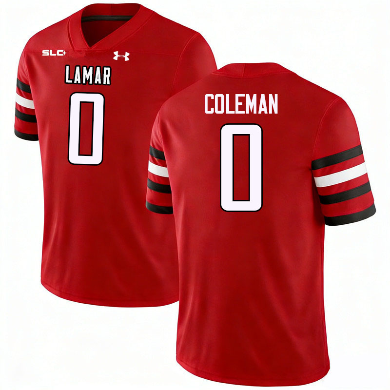 Lamar Cardinals #0 Xavier Coleman College Football Jerseys,Uniforms-Red